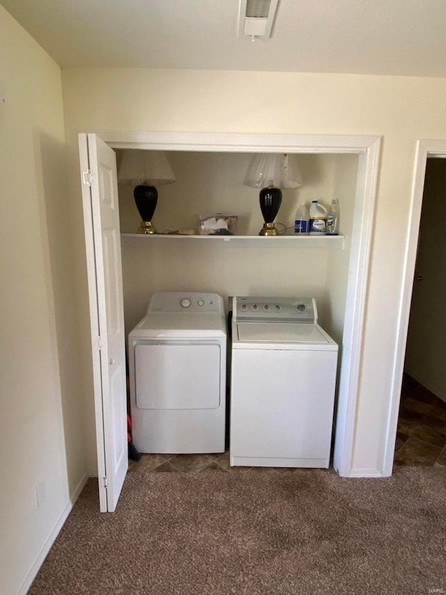 37 County Road 343, Benton Township, MO 65626 - washroom with washer and clothes dryer, carpet floors, and baseboards