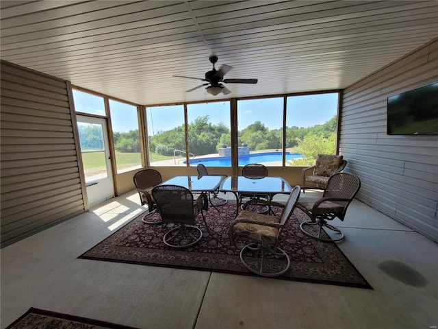 10359 Bounds Rd, Shipman, IL 62685 - sunroom / solarium featuring ceiling fan and plenty of natural light