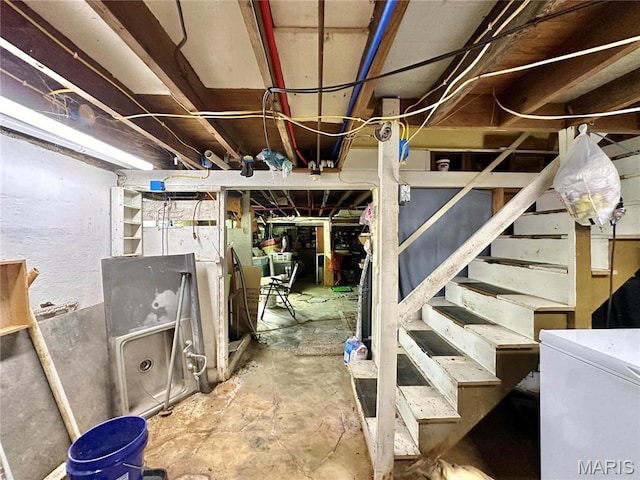 220 Louise St, Bonne Terre, MO 63628 - unfinished basement with stairs