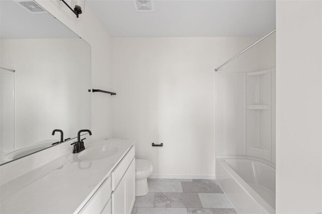 102 Harrow Dr, Ofallon, MO 63385 - full bath with baseboards, toilet, vanity, and shower / washtub combination