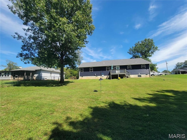 301 S Sloan St, Lebanon, MO 65536 - view of green lawn with a deck