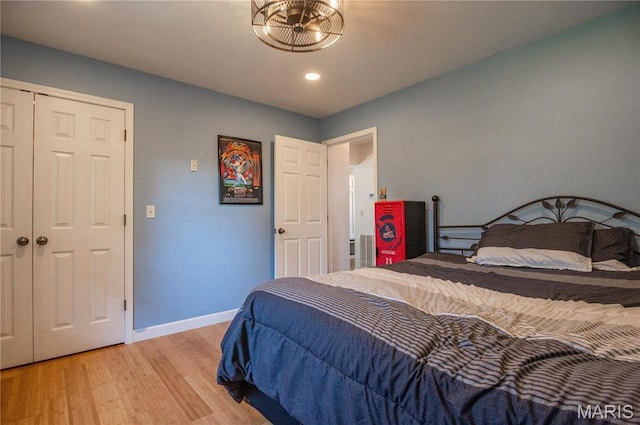 382 Christina Ln, Poplar Bluff, MO 63901 - bedroom featuring recessed lighting, wood finished floors, and a closet