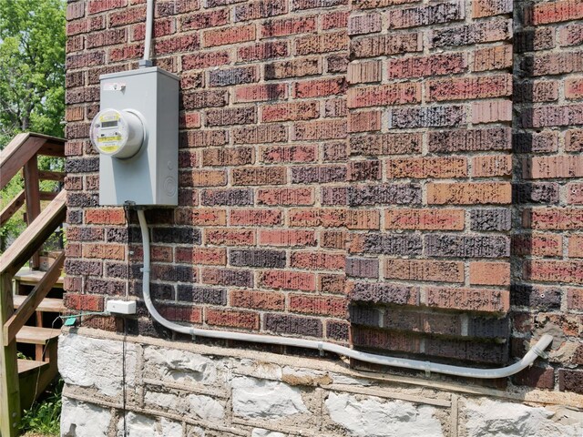 7210 Normandy Pl, Saint Louis, MO 63121 - exterior view of brick siding and electric meter