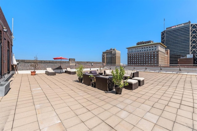 view of patio / terrace featuring an outdoor hangout area