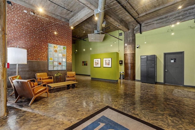 building lobby with a high ceiling
