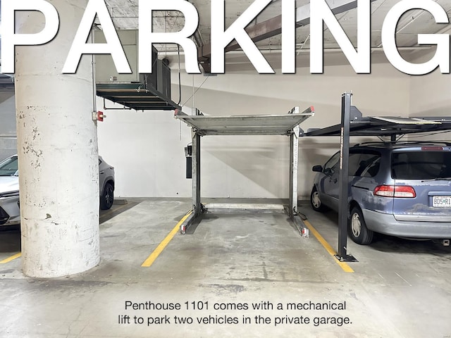 view of parking garage