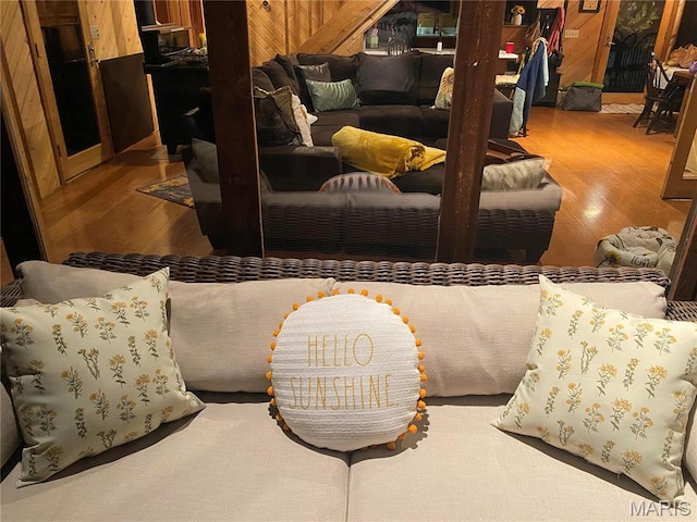 2359 Kitzbuhl Way S, Innsbrook, MO 63390 - living area featuring wood finished floors and wooden walls