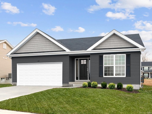 309 Winding Bluffs Ct, Fenton, MO 63026 - ranch-style house featuring an attached garage, a front lawn, and driveway