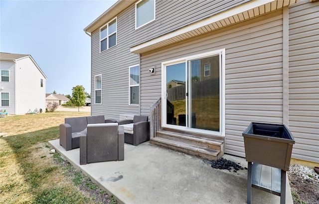 120 Kelcross, Wentzville, MO 63385 - view of patio / terrace featuring an outdoor living space and entry steps