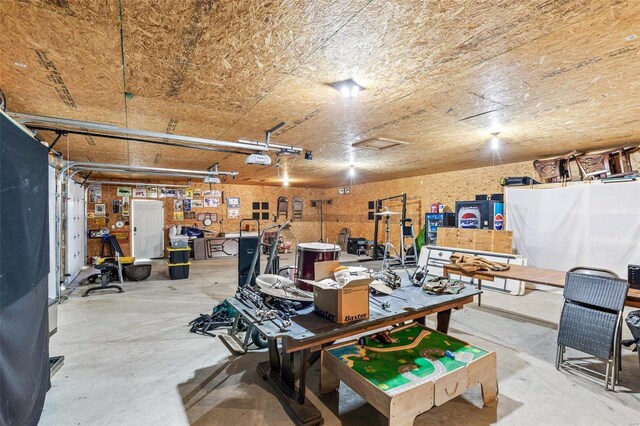 4002 County Road 20, Belleview, MO 63623 - garage with a garage door opener and a workshop area
