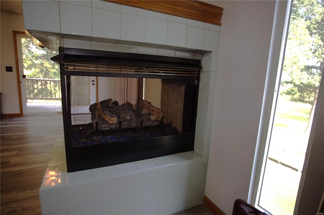 detailed view of wood finished floors and baseboards