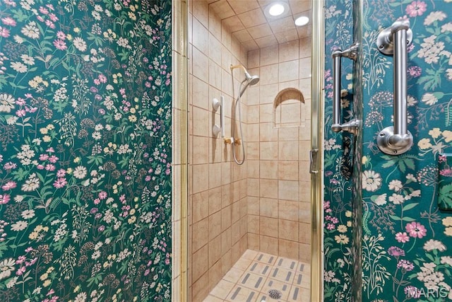 3112 Parkview Dr, Granite City, IL 62040 - full bathroom with recessed lighting and a tile shower