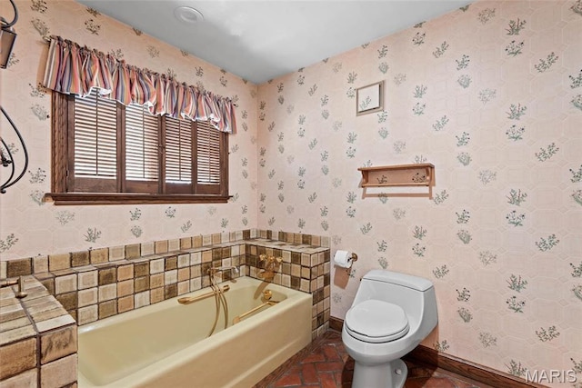 3112 Parkview Dr, Granite City, IL 62040 - full bath with a garden tub and wallpapered walls