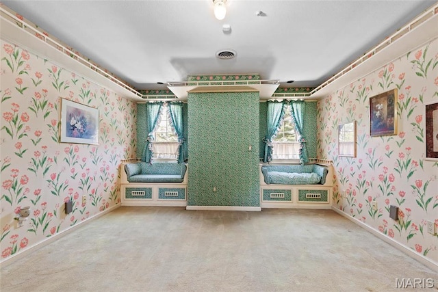 3112 Parkview Dr, Granite City, IL 62040 - empty room with wallpapered walls and carpet floors