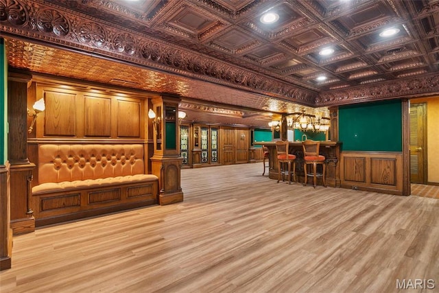 3112 Parkview Dr, Granite City, IL 62040 - indoor dry bar featuring wood finished floors and ornate columns