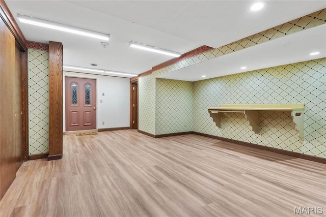 3112 Parkview Dr, Granite City, IL 62040 - finished below grade area featuring light wood finished floors and recessed lighting