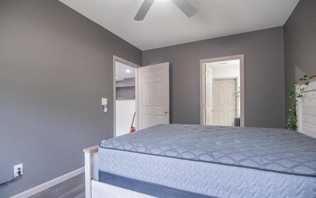 114 Mayson Ln, Poplar Bluff, MO 63901 - bedroom featuring wood finished floors, baseboards, and ceiling fan