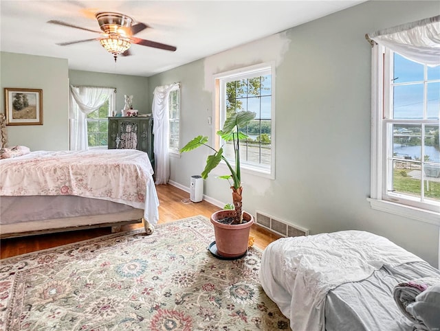 520 N Main St, Louisiana, MO 63353 - bedroom with multiple windows, light wood-type flooring, and baseboards