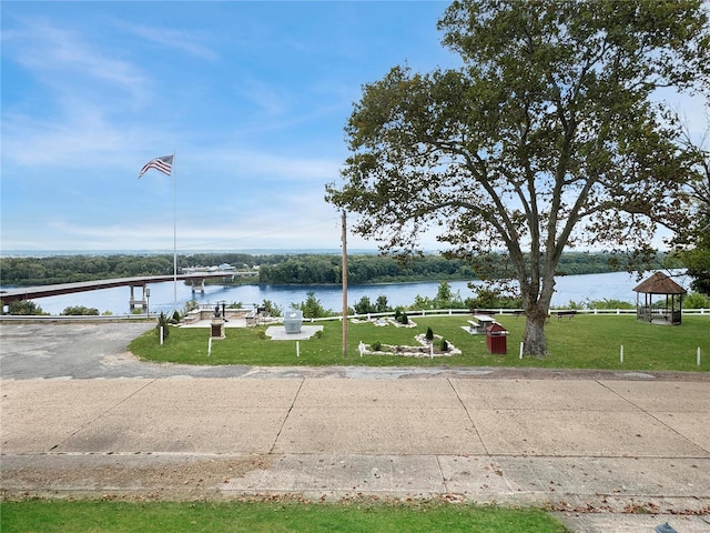 520 N Main St, Louisiana, MO 63353 - view of property's community with a gazebo, a yard, and a water view
