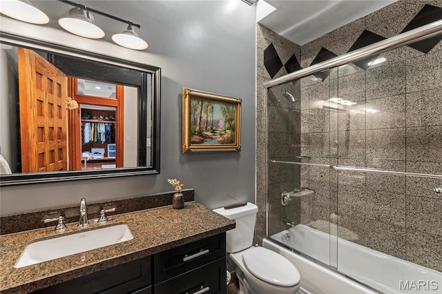 3623 Ohio Ave, Saint Louis, MO 63118 - full bathroom featuring vanity and shower / bath combination with glass door
