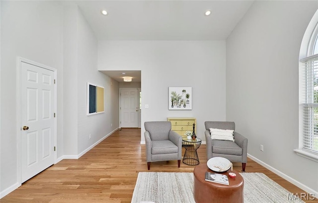1538 Cattail Way, Saint Charles, MO 63303 - sitting room with healthy amount of natural light, light wood-style flooring, baseboards, and recessed lighting