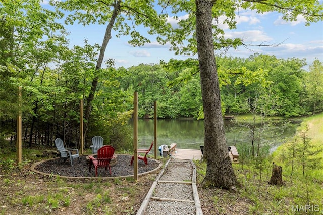 682 Shadow Lake Circle Dr, Innsbrook, MO 63390 - dock area featuring a water view and a forest view