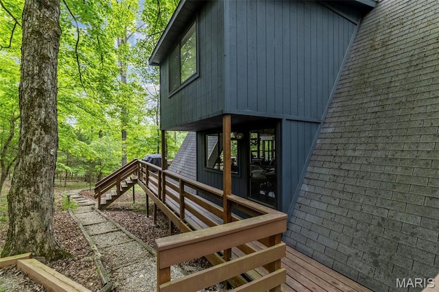 682 Shadow Lake Circle Dr, Innsbrook, MO 63390 - view of property exterior featuring stairs and a deck