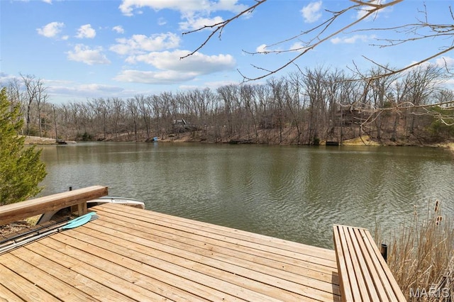 682 Shadow Lake Circle Dr, Innsbrook, MO 63390 - dock featuring a water view and a wooded view