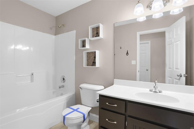 443 Mark Twain Loop, Union, MO 63084 - full bathroom featuring toilet, vanity, bathing tub / shower combination, and baseboards