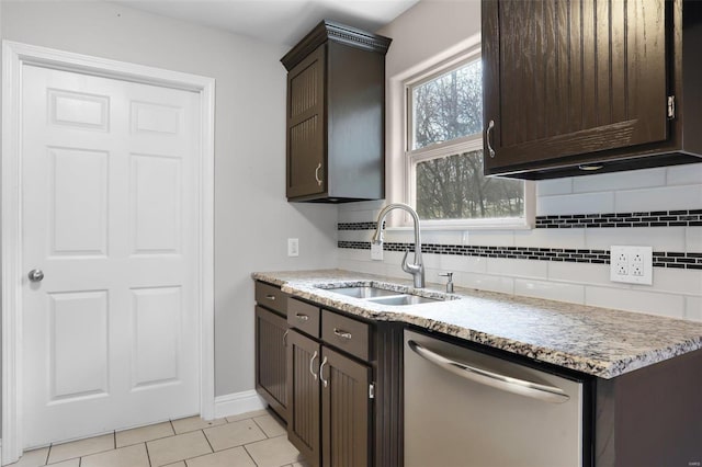 443 Mark Twain Loop, Union, MO 63084 - kitchen featuring a sink, dishwasher, dark brown cabinets, and backsplash