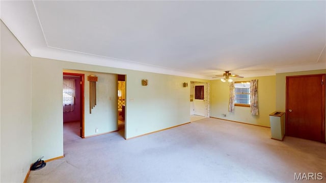 4645 S State Route 159, Glen Carbon, IL 62034 - unfurnished room with light colored carpet, a ceiling fan, and baseboards