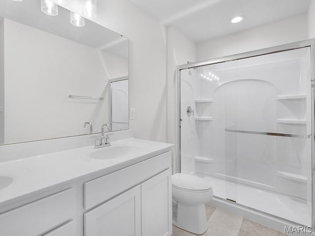 3128 White Pine Dr, Imperial, MO 63052 - bathroom featuring double vanity and a stall shower