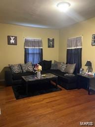 living area featuring wood finished floors