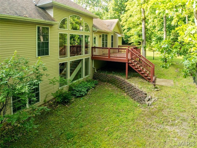 814 Marti Dr, Rolla, MO 65401 - view of yard with a deck and stairs