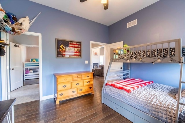 101 Lauren Grace Ct, Elsberry, MO 63343 - bedroom featuring wood finished floors, baseboards, and a ceiling fan