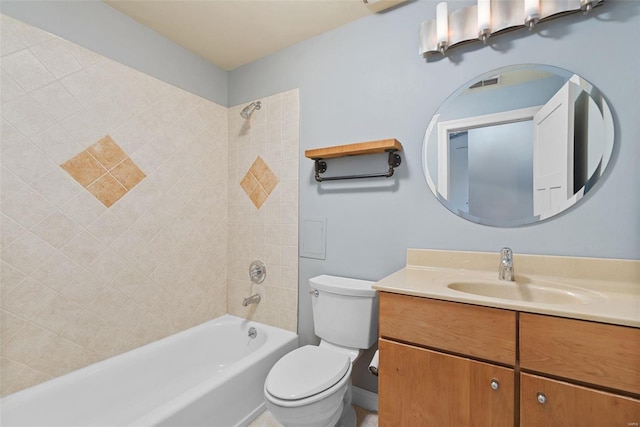 4901 Washington Blvd Unit 2C, Saint Louis, MO 63108 - bathroom with toilet, vanity, and shower / bath combination