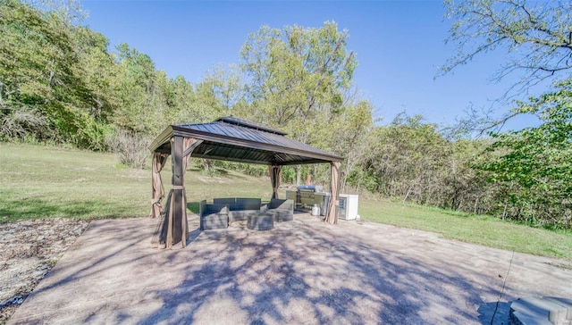 2251 County Road 6670, Salem, MO 65560 - view of patio / terrace featuring a gazebo, an outdoor hangout area, and a view of trees