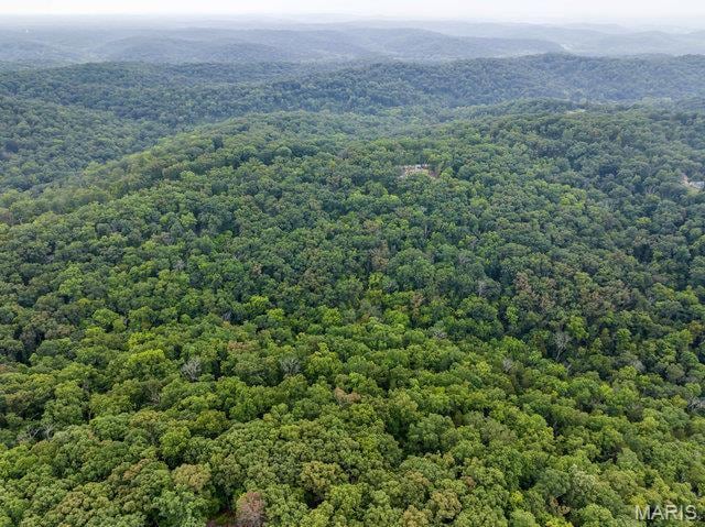 18305 Joerling Ln, Marthasville, MO 63357 - drone / aerial view of a heavily wooded area and a mountainous background