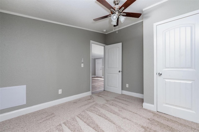 273 Vistaview Dr, Villa Ridge, MO 63089 - unfurnished bedroom featuring carpet, baseboards, ceiling fan, and ornamental molding