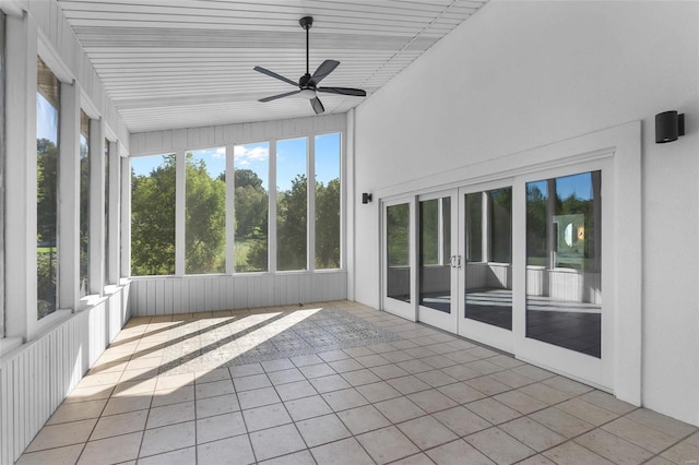 237 Kensington Ln, Cape Girardeau, MO 63701 - unfurnished sunroom with french doors and ceiling fan