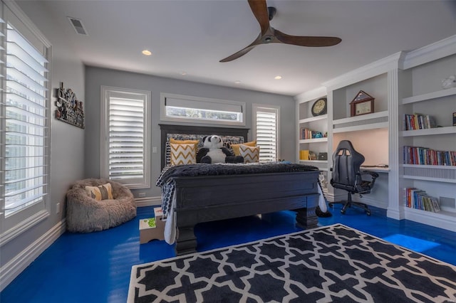 2471 Alpine Cove Dr, Innsbrook, MO 63390 - bedroom with baseboards, a ceiling fan, and recessed lighting