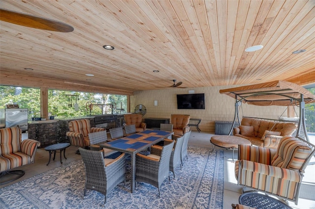 2471 Alpine Cove Dr, Innsbrook, MO 63390 - dining area with wood ceiling