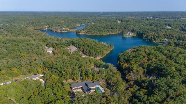 2471 Alpine Cove Dr, Innsbrook, MO 63390 - aerial view of property's location featuring a heavily wooded area and a nearby body of water