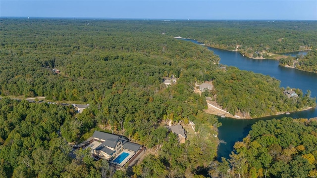 2471 Alpine Cove Dr, Innsbrook, MO 63390 - aerial view of property's location featuring a heavily wooded area and a large body of water