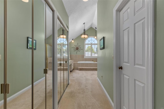 1125 N Franklin St, Litchfield, IL 62056 - hall featuring light carpet, lofted ceiling, and baseboards