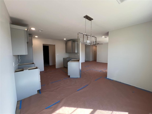 5355 Byrd Creek Trl, Jackson, MO 63755 - kitchen featuring gray cabinets and recessed lighting