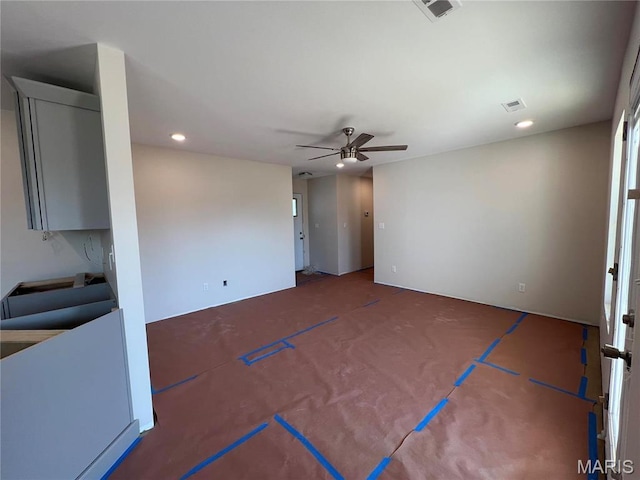 5355 Byrd Creek Trl, Jackson, MO 63755 - unfurnished living room featuring ceiling fan and recessed lighting
