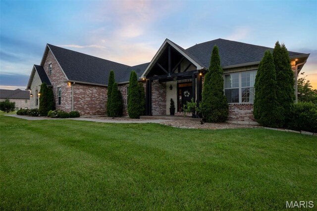 165 Kingsborough Ct, Jackson, MO 63755 - view of front of property featuring a lawn, brick siding, and roof with shingles