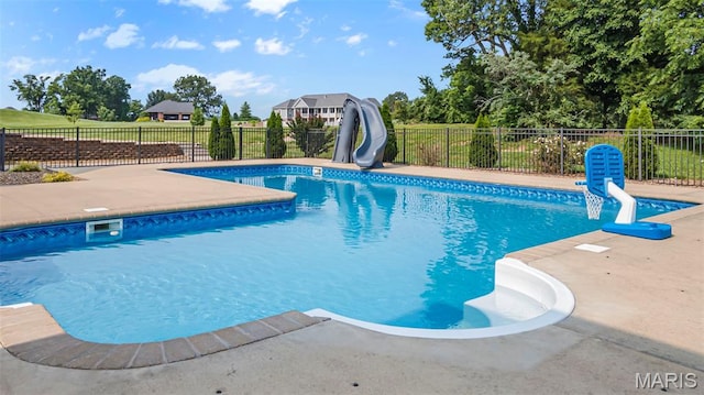 165 Kingsborough Ct, Jackson, MO 63755 - view of swimming pool with a water slide and a patio area