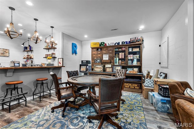 165 Kingsborough Ct, Jackson, MO 63755 - dining space with a chandelier, wood finished floors, and recessed lighting